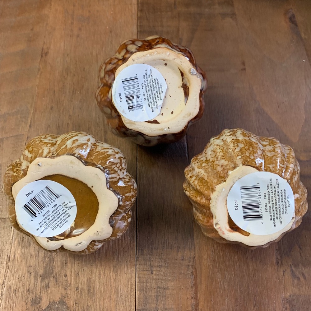 🏠 [home]  3 decorative ceramic pumpkin set - Picture 2 of 6